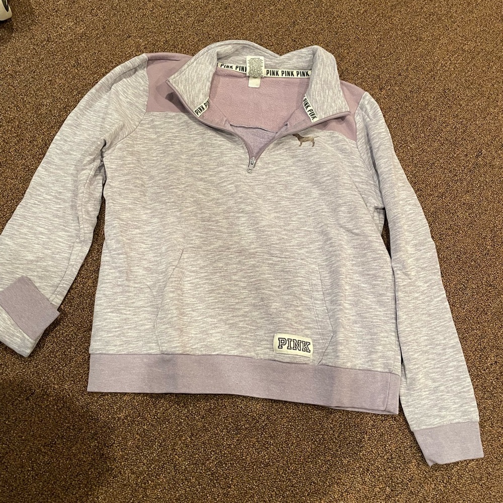 PINK Heather Purple Half-zip sweatshirt